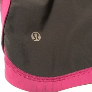 Lulu Lemon running short size 6 gray and pink